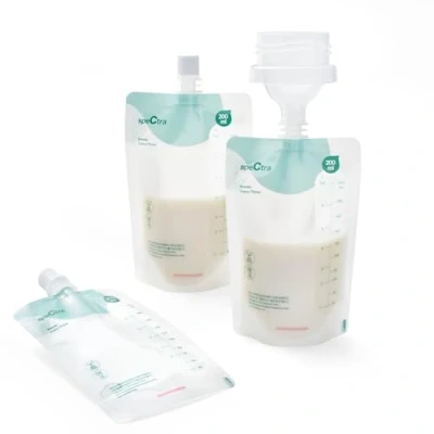 Image de Spectra Simple Store Lot de 10 sacs collecte lait 200 ml Isolation hygiénique à double doublure sans fuite Rangement pratique du pour les mamans occupées