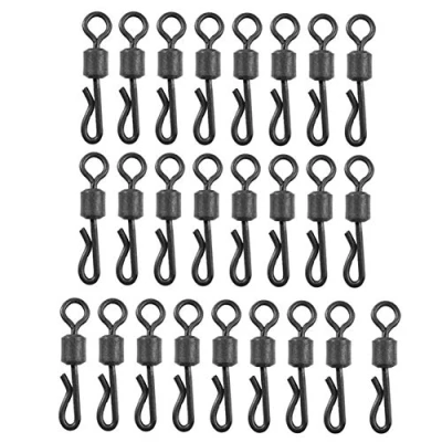 Image de Pivots à Changement Rapide, 25Pcs 8# Rapide Portables en Forme De Q Durables pour La Pêche Carpe Noir