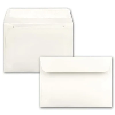 Image de 200x enveloppes C6 couleur: blanc naturel 11,4 x 16,2 cm fermeture: Auto adhésive avec Bande Détachable pour papier A4, A5, A6 et invitations lettres