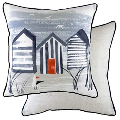 Image de Evans Lichfield Housse de Coussin Nautique cabines Plage, Polyester, Multicolore, 43 x cm