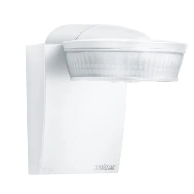 Image de STEiNEL Détecteur de mouvement infrarouge sensIQ blanc, 300, 20 m Capteur, 2500 W, lumière continue, support mural d&#039;angle, télécommande