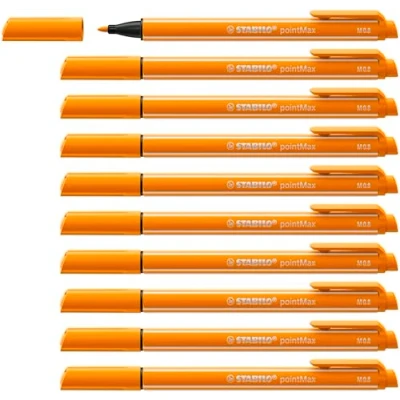 Image de Stylo feutre STABILO pointMax Lot x 10 stylos feutres pointe moyenne Orange