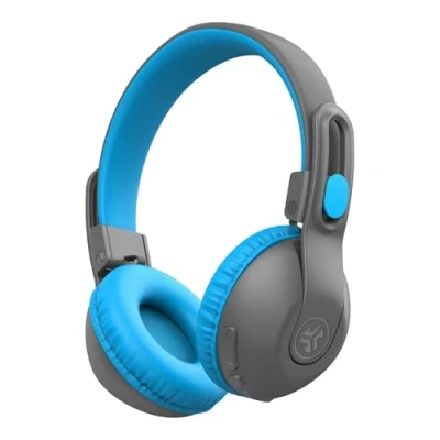 Image de JLab JBuddies Studio 2 Casque sans Fil pour Enfants Bluetooth, Volume limité, Micro intégré, 65h+ d&#039;autonomie, Isolation phonique, Mode Partage/Filaire, Bleu
