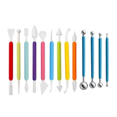 Image de YOYEAH Lot de 13 outils modelage pour fondant Outil multifonction la pâtisserie et décoration Kit d&#039;outils sculpter l&#039;argile céramique