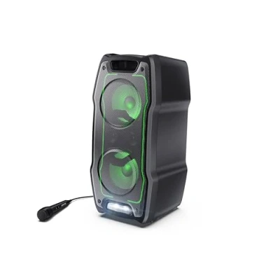 Image de SHARP PS 931 Party Speaker, microphone, TWS, Bluetooth, 2xUSB, 2 ports 6,3 mm pour microphone et guitare, lumières multicolores, 180W P.maxima, batterie lithium intégrée avec jusqu&#039;à 13 heures de lec.