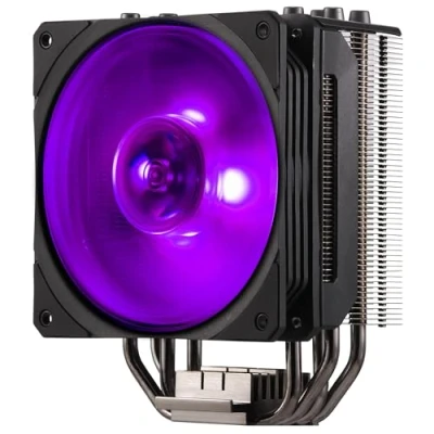 Image de Cooler Master Hyper 212 RGB Black Edition avec Bracket LGA1700 Refroidisseur CPU, 4 Heatpipes à Contact Direct Continu,Ventilateur SF120R LED,Configuration Push Pull Possible (non inclus),Noir
