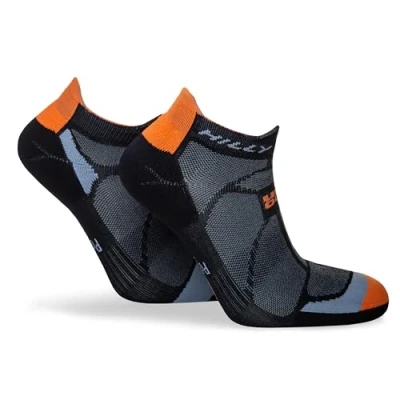 Image de Hilly Marathon Fresh Socklet Min Cushioning Chaussettes de Course, Noir/Orange, XL Mixte