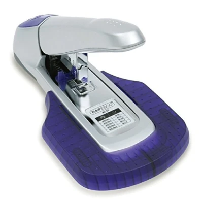 Image de Rapesco 0461 AV 69 Agrafeuse à Grande Capacité avec Plateforme d&#039;Agrafage, Bleu/Chrome