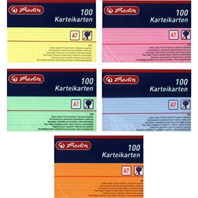Image de 800 fiches lignées Blanc Format, DIN A7 bunt liniert, 1