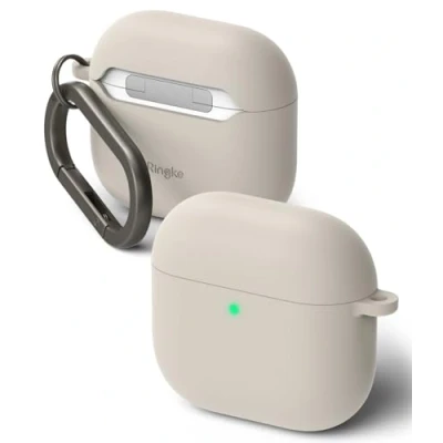 Image de Ringke Coque Silicone pour AirPods 4 [Silicone Case] Douce Coloré À la Mode Bumper Ultra Mince Fine Souple Légère Étui Accessoires Stone