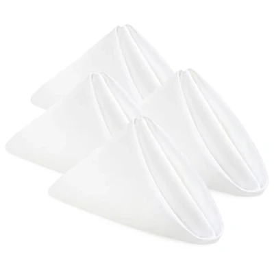 Image de KICHLY Serviettes en Tissu Lot de 24 Table réutilisables, Douces et Confortables idéales pour Les événements, Polyester (Blanc, 50x50 cm)