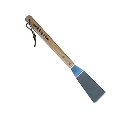 Image de Cook&#039;in Garden Set de 2 Spatules Plancha Modèle AC341 Manche en Bois FSC 100% Utilisable sur et Barbecue Dimensions L30 x l10 15H centimètres