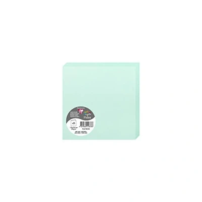Image de Clairefontaine 21833C Paquet de 25 Cartes Doubles Format Carré (13,5x13,5cm) 210g/m² Coloris Vert Jade Carton d&#039;Invitation Evènements et Correspondance Gamme Pollen Papier Premium Lisse