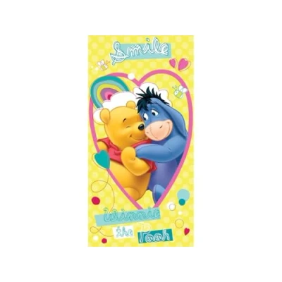Image de Jerry Fabrics Winnie The Pooh Character Serviettes Plage et Le Bain, 100% Coton, Yellow, 140x140x0,5 cm