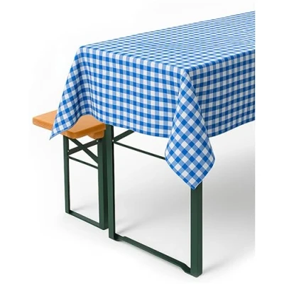 Image de texpot Nappe de Table à Carreaux Style Maison Campagne Couleur et Taille au Choix 100% Coton (110 x 130 cm, Bleu/Blanc)
