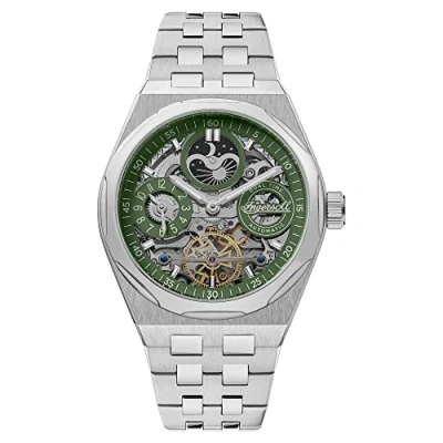 Image de Montre pour homme Ingersoll The Broadway Dual Time avec cadran squelette vert automatique I12905