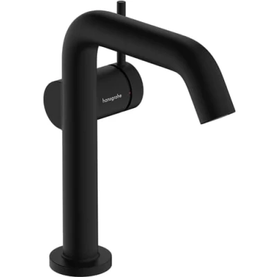Image de hansgrohe Tecturis S Fine Mitigeur de lavabo sans tirette ni vidage, économie d&#039;énergie (CoolStart), Robinet salle bain avec hauteur sous bec 150mm, d&#039;eau (EcoSmart+), Noir mat, 73341670