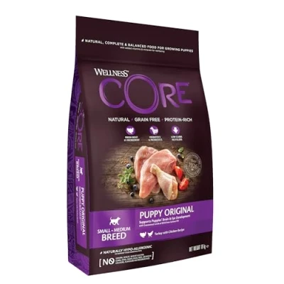 Image de Wellness Core Original Puppy, Croquettes pour Chiot de Petite et Moyenne Taille, Naturelles Sans Céréales, Dinde/Poulet, 10 kg