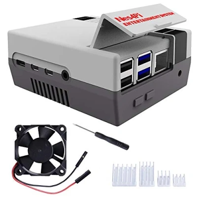 Image de DVOZVO Retro Gaming Nes4Pi Boîtier pour Raspberry Pi 4 Model B,Raspberry avec Ventilateur,Raspberry Dissipateurs modèle B