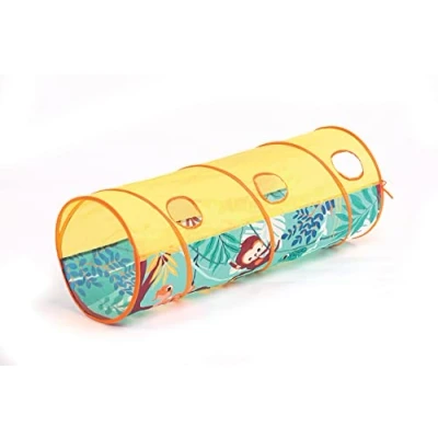 Image de LUDI Tunnel de Jeu Dès 2 Ans Thème Jungle Léger et Pliable Utilisation intérieur Extérieur Développe la motricité 42x120cm