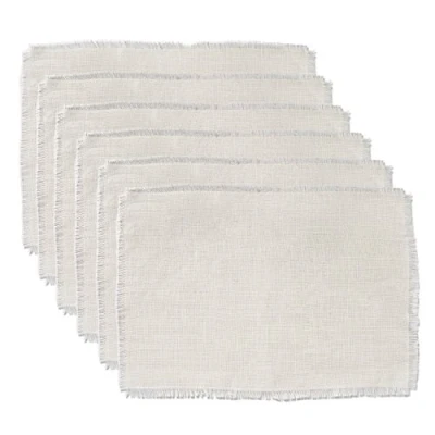 Image de DII CAMZ37829 Lot de 6 Sets Table en Toile Jute blanchie Ivoire