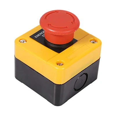 Image de 660v 10a Boîte de Commande Bouton poussoir Verrouillage Arre D&#039;interrupteur D&#039;urgence Plastique Métal Coquille Rouge Champignon Signer L&#039;arrêt Station Commutateur