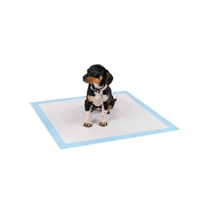 Image de lionto Tapis d&#039;entraînement pour Chiens à 6 Couches avec Bandes adhésives, 50 pièce 60x60 cm, imperméables grâce Une Grande capacité d&#039;absorption Animaux Malades et incontinents, Bleu/Blanc