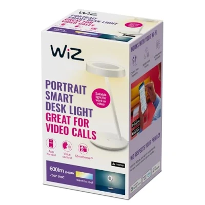 Image de Wiz Portrait lampe de Bureau Connectée Eclairage LED Connecté pour Appels Vidéo Connecter au Wi Fi Spacesense Commande Vocale Télétravail