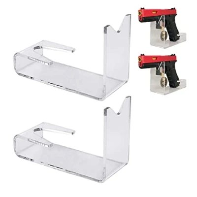 Image de Sysdisen Pistolet Jouet en Acrylique, Lot 2 Présentoirs Acrylique pour Pistolet, Support Transparent, Présentoir Transparent Pistolets Jouets