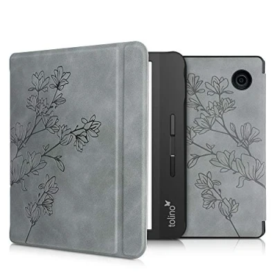 Image de kwmobileÉtui Compatible avec Tolino Vision 5 Coque Étui à Rabat magnétique tabletteeReader Similicuir Gris