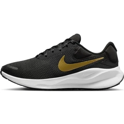 Image de Nike Femme W Revolution 7 Running Shoe, Black/Metallic Gold White DK Smoke Grey, 40 EU