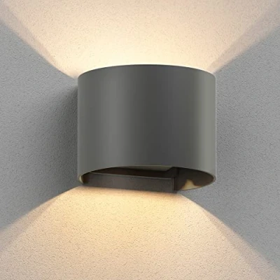 Image de ledscom.de applique murale RUNEL pour l&#039;extérieur, IP65, up/downlight, anthracite mat, ronde, 1x G9 max. 10W, extérieure, up and downlight, luminaire extérieur, applique, éclairage mural,
