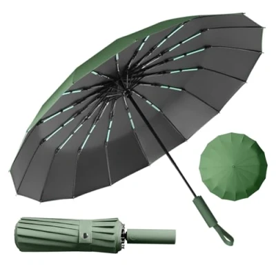 Image de LENDOO Parapluie Pliant Résistant au vent, Automatique Durable &amp; Compact 16 Baleines Anti Tempête, Grand à Ouverture Automatique, Coupe Parasol UV