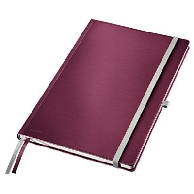 Image de Leitz, Cahier couverture rigide A4 ligné, 160 pages 100g/m², Leitz Style, Grenat, 44750028