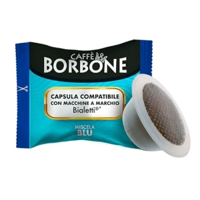 Image de Caffè Borbone Mélange Bleu 50 Capsules Compatibles avec les machines à café de la marque Bialetti®*
