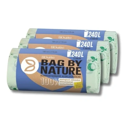 Image de sacs de 240L pour la poubelle bio 15 Made in Germany 100% compostables et biodégradables aussi en 120L