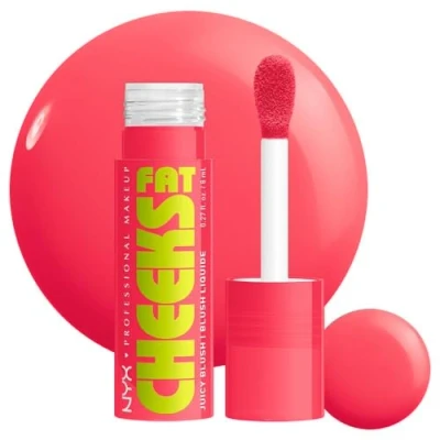 Image de NYX Professional Makeup Blush Liquide Illuminateur Joues Pulpeuses et Colorées Formule Vegan 24H d&#039;Hydratation 12H de Tenue Fat Cheeks Teinte : Bouncing Berry