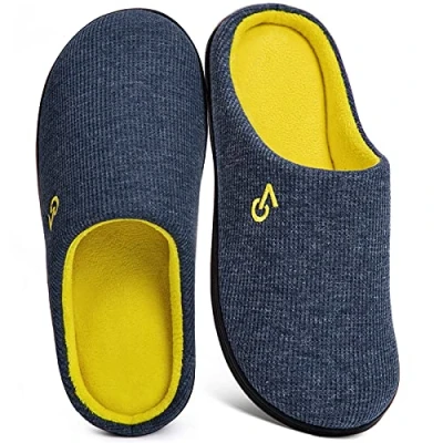 Image de VeraCosy Hommes Chaussons à mémoire de forme bicolore bleu,44/45 EU