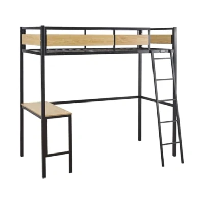 Image de Lit mezzanine avec bureau &quot;Ethan&quot; 90 x 190 cm Noir
