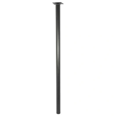 Image de Wagner 12108001 Pied de Meuble Classique rétro Ø 30 x 800 mm Plaque Fixation intégrée 60 Filetage intérieur 10 Acier revêtu par pulvérisation Noir