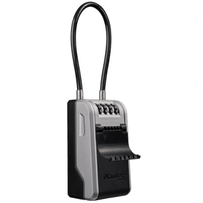 Image de Master Lock Boite a clefs nouveau design, à Anse Flexible, Large Capacité, Haute Sécurité, Extérieur, 19.6 x 7.6 5.6 cm