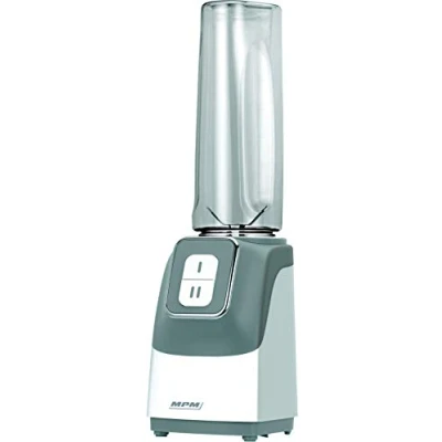 Image de MPM MBL 22 Smoothie Good to Go, Mini Blender, 2 Bouteilles Portables, 0,6 litres, sans BPA, Vitesses, Lames en Acier Inoxydable, 350W, Blanc/Gris