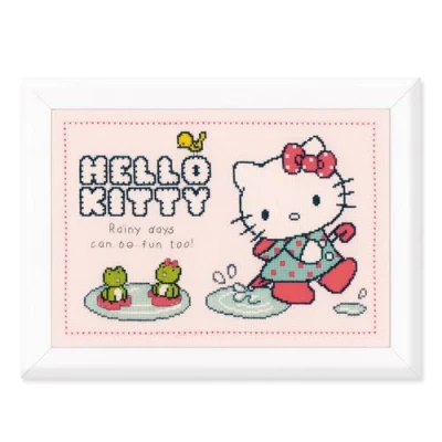 Image de Vervaco Kit de Point Croix compté, Hello Kitty, Jours Pluie
