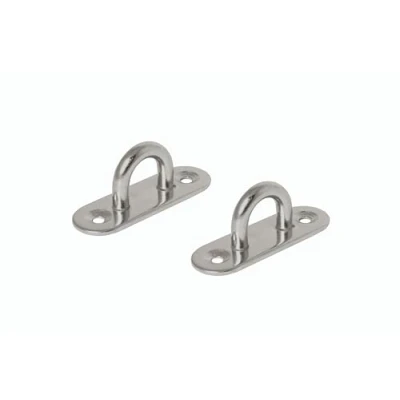 Image de Chapuis Lot de 2 Platines à Œil Acier Inoxydable 714 kg Diamètre Fil 8 mm Entraxe 20 Dimensions Platine 80 x 26 aux Normes Sécurité