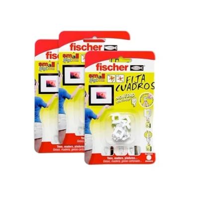 Image de fischer 8 Fixations VMVO Fix&#039;Cadres pour la Fixation de Cadres sans vis ni Clou Fixer d&#039;un Coup Pouce, Aucun Outil/Lot 3 Paquets