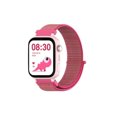 Image de DCU TECNOLOGIC Montre Connectée Enfant avec système Android Whatsapp Positionnement GPS Appels vidéo Bouton SOS Contrôle Parental Couleur: Rose
