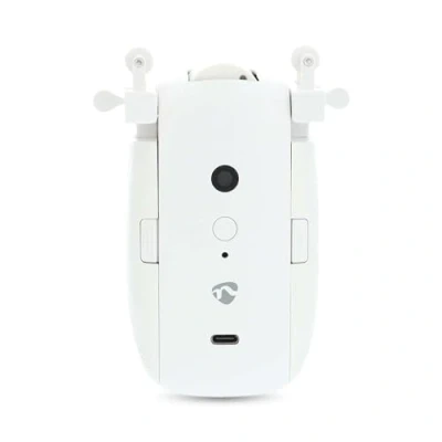 Image de Nedis Rideau robot Système de câble/rail en U Rideaux horizontaux Alimenté par piles Alimentation USB 4000 mAh Bluetooth Blanc