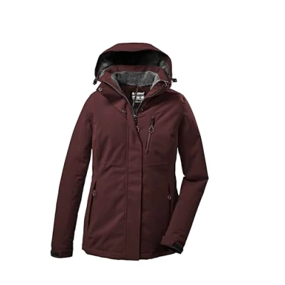 Image de killtec Femme womens Veste fonctionnelle avec capuche zippée KOW 140 WMN JCKT JCKT, dunkelweinrot, 42, 37411 000