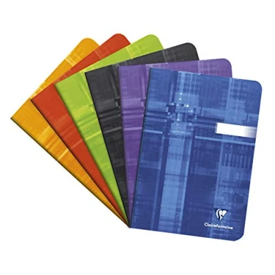 Image de Clairefontaine 3680C Un Cahier Agrafé A5 14,8x21 cm 96 Pages Unies Blanches Papier 90 g Couverture Carte Pelliculée Couleur Aléatoire