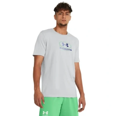 Image de Under Armour Global Lockertag Tshirt imprimé, Homme, Taille: Small, Mod gray medium heather/celeste